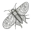 Simple style moth evil tattoo design idea