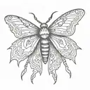 Simple style moth evil tattoo design idea