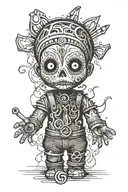 psychedelic voodoo doll tattoo design idea
