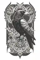 Crow looking evil tattoo design idea