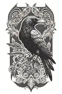 Crow looking evil tattoo design idea
