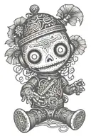 psychedelic voodoo doll tattoo design idea