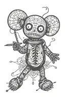 psychedelic and evil voodoo doll tattoo design idea