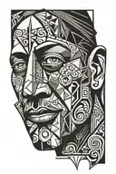 picasso style face tattoo design idea
