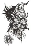 picasso style hannya  tattoo design idea