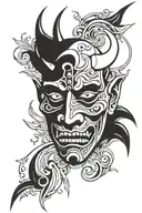 picasso style hannya  tattoo design idea