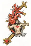 heart attack christ crucified aviation engineer tattoo design idea
