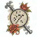 crossword puzzle tattoo design idea