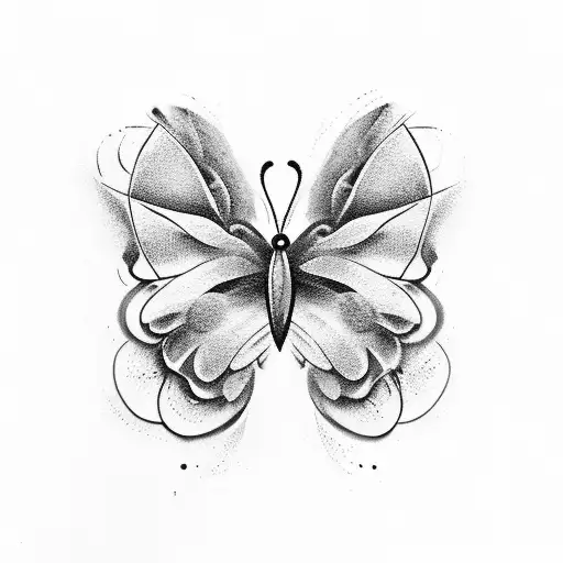 butterfly with toucan and a seal tattoo design idea