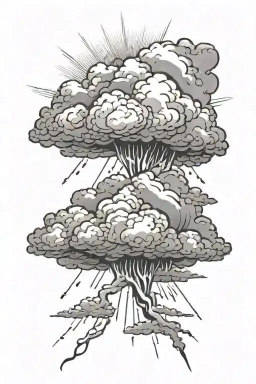 Storm clouds with light rays shining through. tattoo design idea