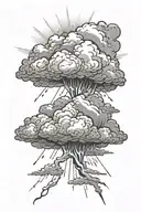 Storm clouds with light rays shining through. tattoo design idea