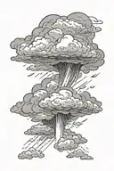 Storm clouds with light rays shining through. tattoo design idea