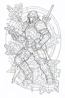  In the strength of my protector, brick by brick I go and destiny comes to me tattoo design idea