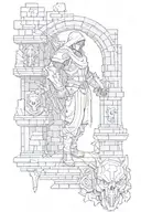  In the strength of my protector, brick by brick I go and destiny comes to me tattoo design idea