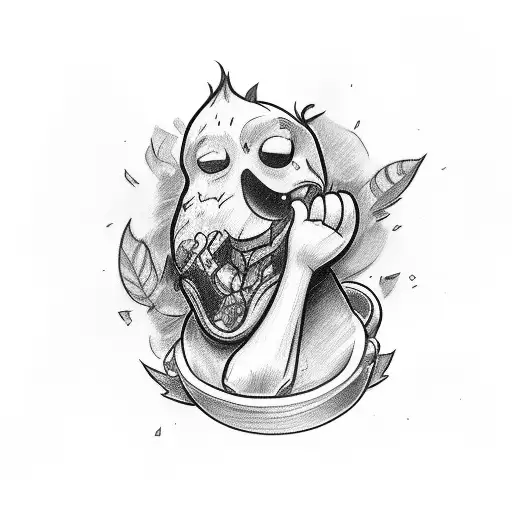 A sketch-style tattoo of a student spreading happiness through hard work tattoo design idea