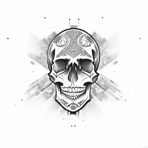 skull punk tattoo design idea