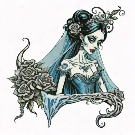 corpse bride tattoo design idea