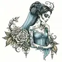 corpse bride tattoo design idea