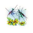 mantis and buttercup tattoo design idea