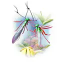 mantis and buttercup tattoo design idea