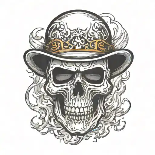 welding mask skull flames tattoo design idea