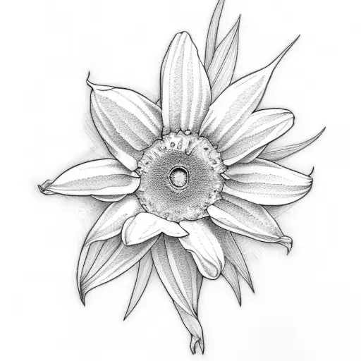 daisy and daffodil  tattoo design idea