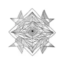 Pyramid and flower tattoo design idea