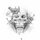 biomechanic shock absorber tattoo design idea