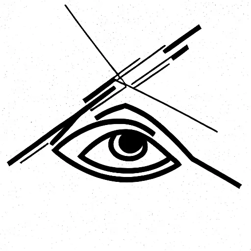 eye inside triangle with Mandela  background  tattoo design idea