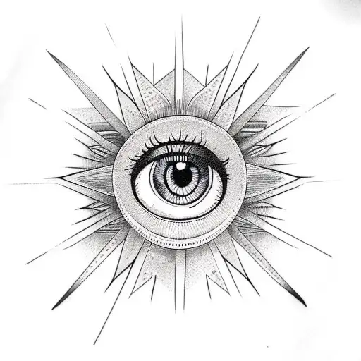 eye inside triangle with Mandala background  tattoo design idea