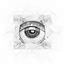 eye inside triangle with Mandela  background  tattoo design idea