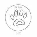 Paw Print with a name Ben, small tattoo tattoo design idea