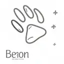Paw Print with a name Ben, small tattoo tattoo design idea