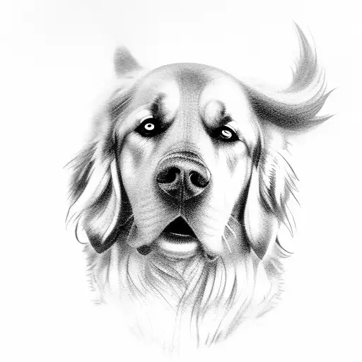 Odin with a golden retriever tattoo design idea