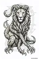 aries lion scorpion tattoo design idea
