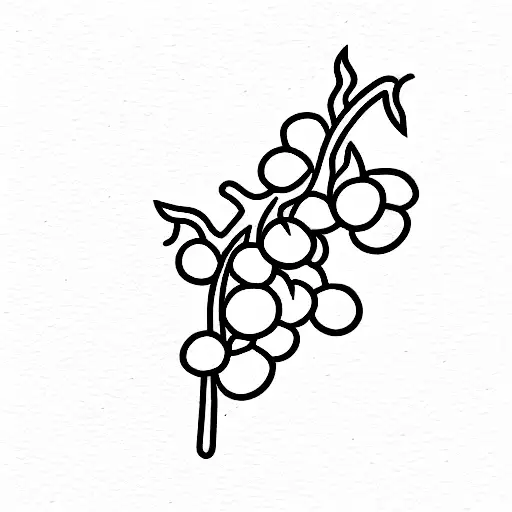 grape on a vine tattoo design idea