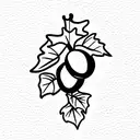 grape on a vine tattoo design idea