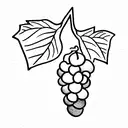 grape on a vine tattoo design idea