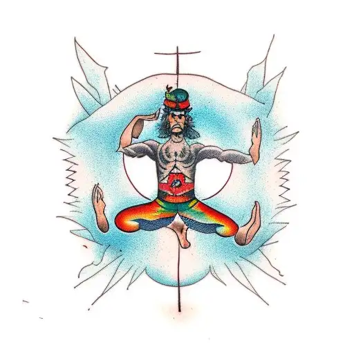 Tree pose yoga tattoo design idea