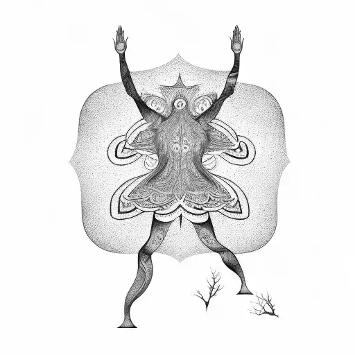 Tree pose yoga tattoo design idea