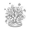 Tree pose yoga tattoo design idea