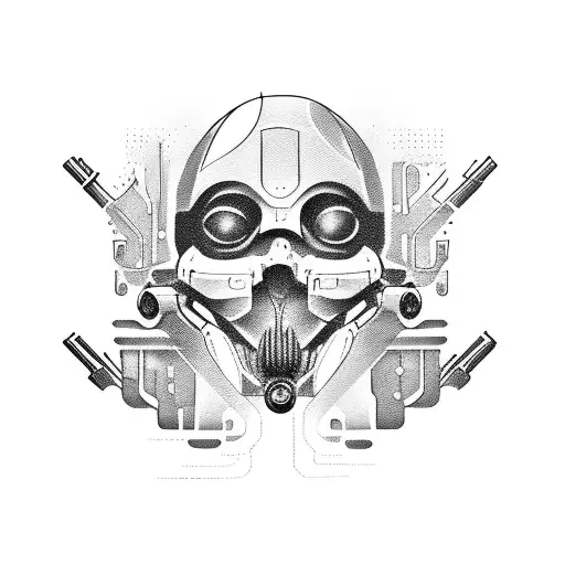 cyborg car parts tattoo design idea