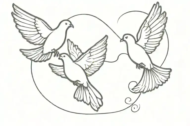 two flying doves with the name casey above it  tattoo design idea