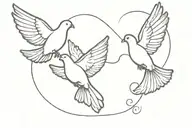 two flying doves with the name casey above it  tattoo design idea