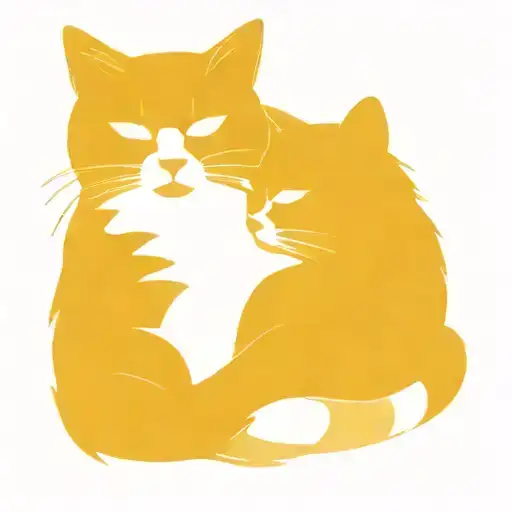 2 tabby cats cuddling tattoo design idea
