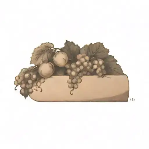 a tattoo of grapes with vines and trees tattoo design idea