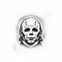 Michael Myers dark background  tattoo design idea