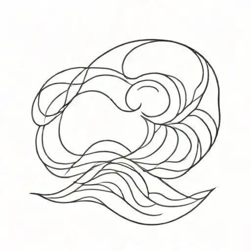 A geometric pattern inspired by the movement of waves tattoo design idea