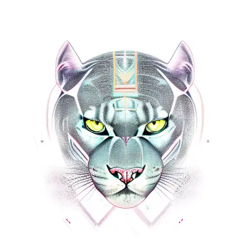 panther surreal tattoo design idea
