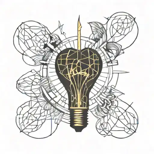 light bulb and heart tattoo tattoo design idea